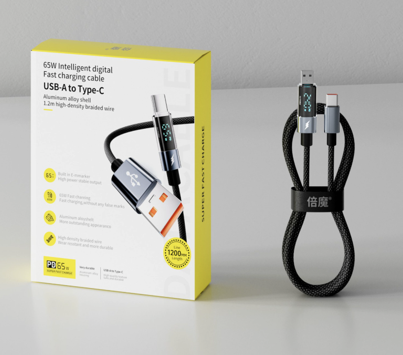 液晶ディスプレイ搭載充電ケーブル ( USB/C to C) 240w